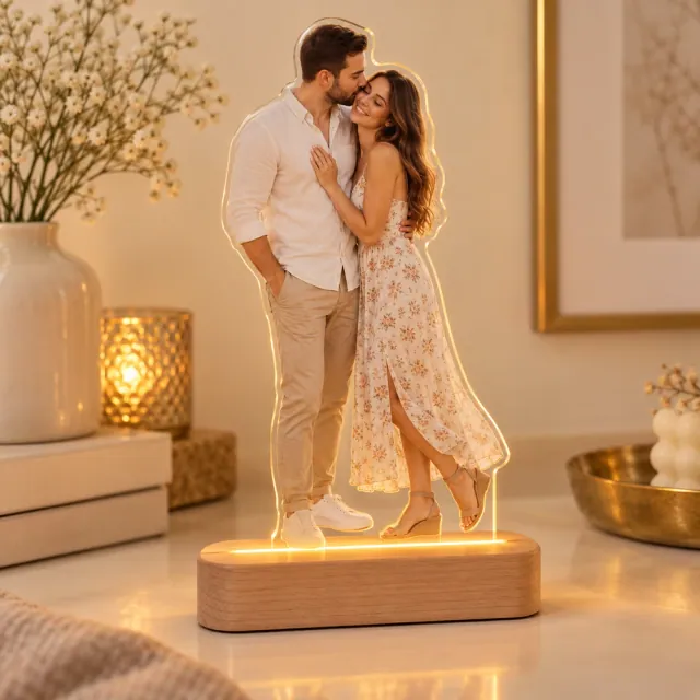 Figurină personalizată cu bază LED caldă