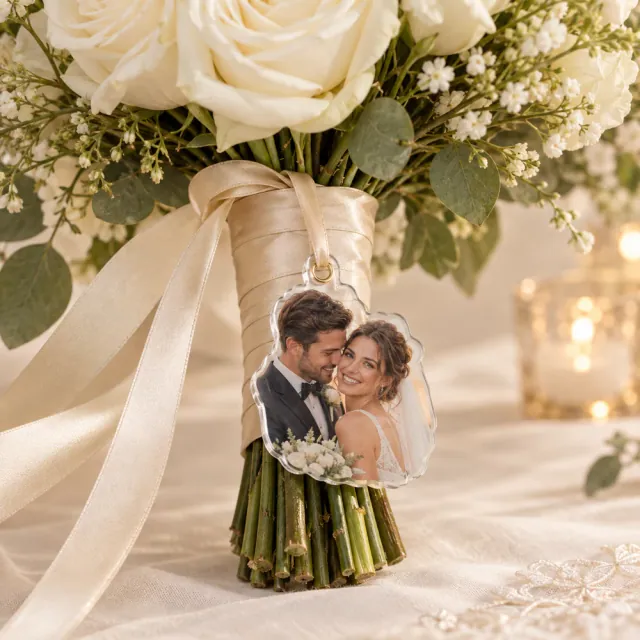 Element foto personalizat pentru buchet