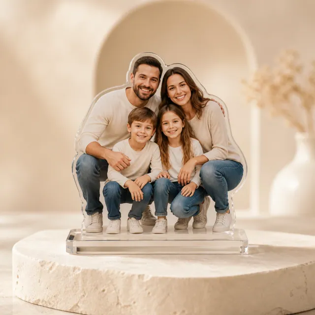 Figurină personalizată de familie, realizată din plexiglas
