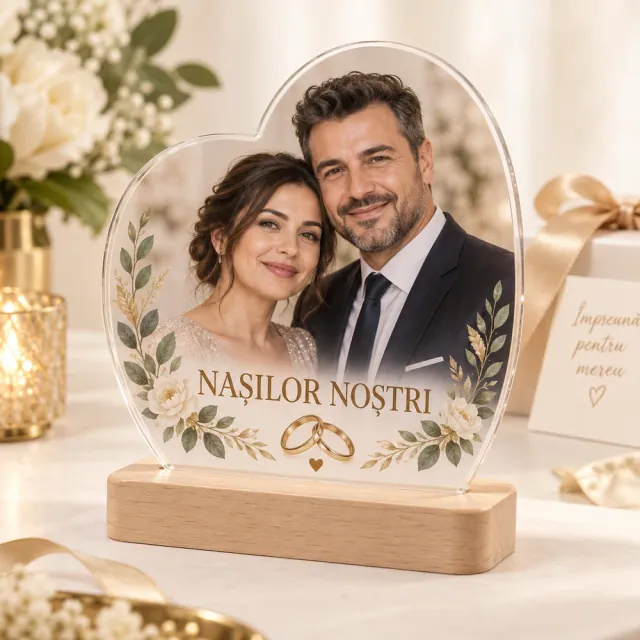 Cadou personalizat din plexiglas pentru nași