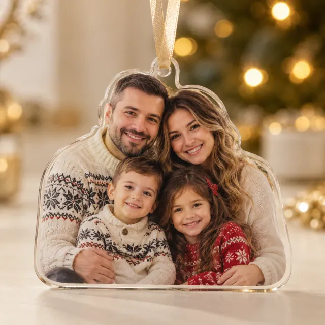 Ornament foto personalizat pentru brad
