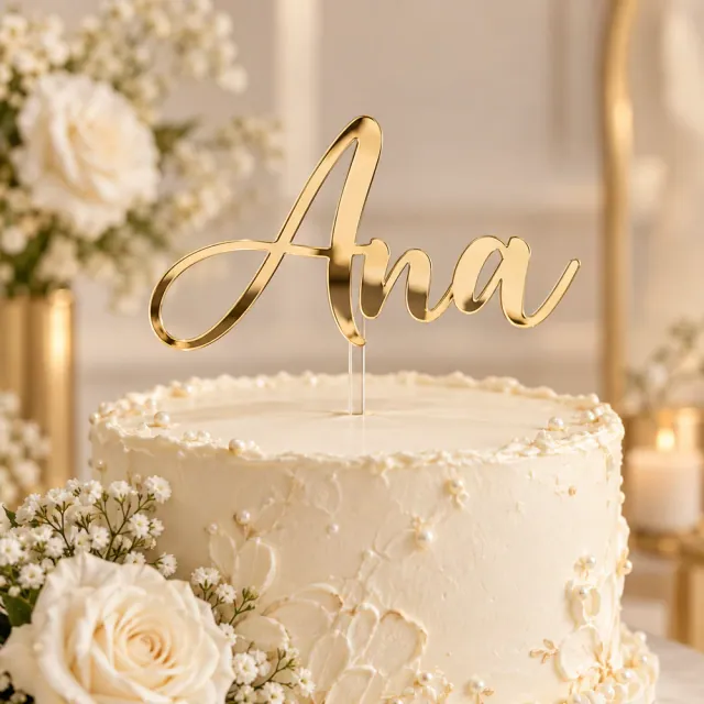 Nume sau text personalizat din plexiglas pentru decorarea tortului