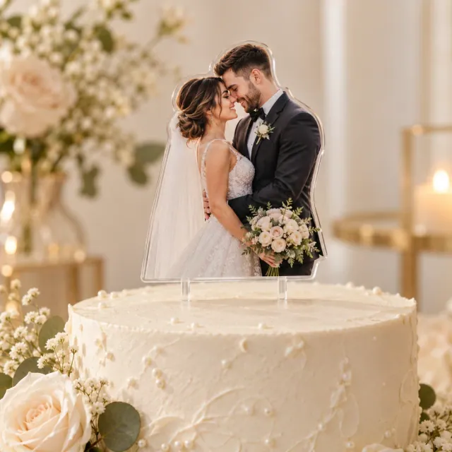 Topper foto din plexiglas cu mirii